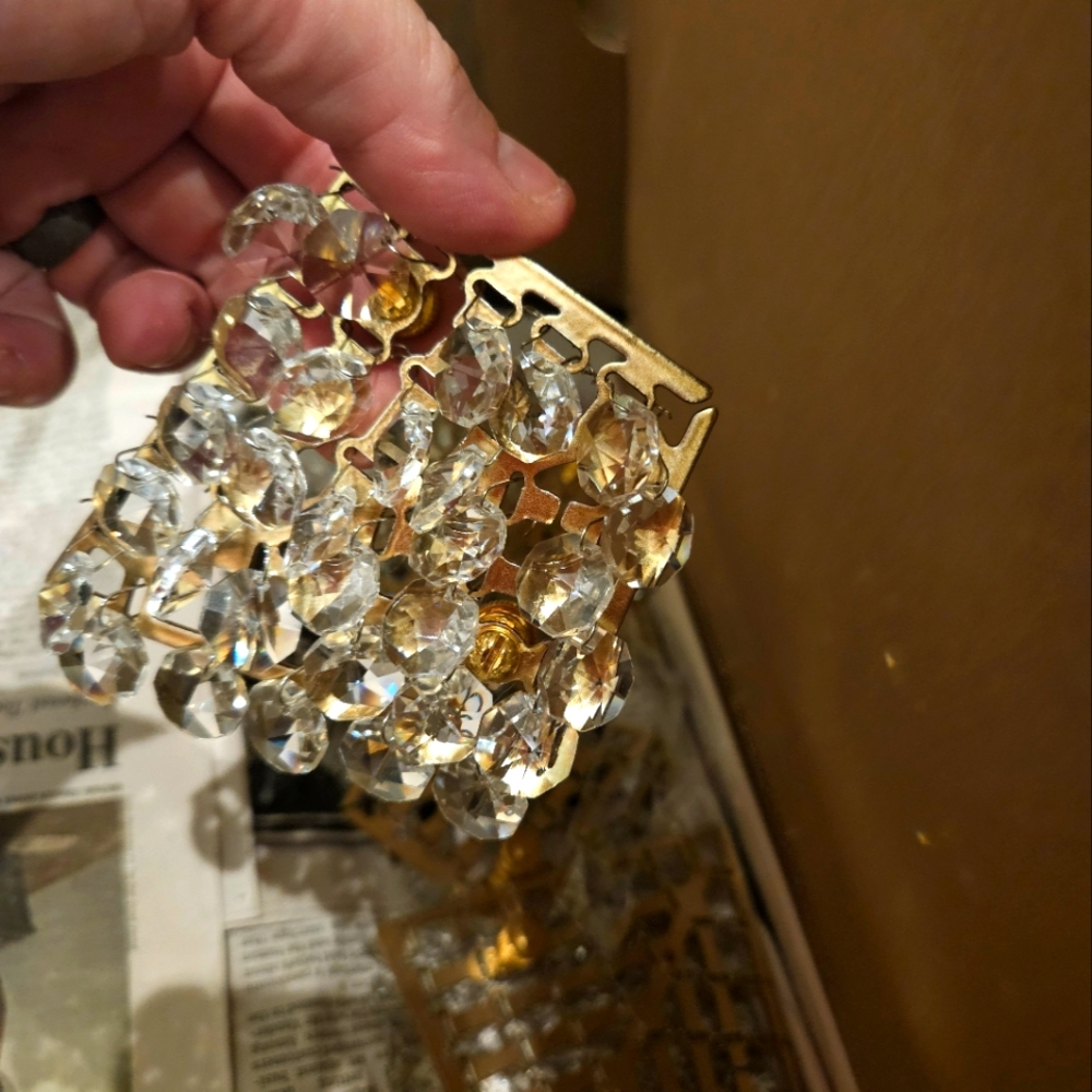 Chandelier crystals.